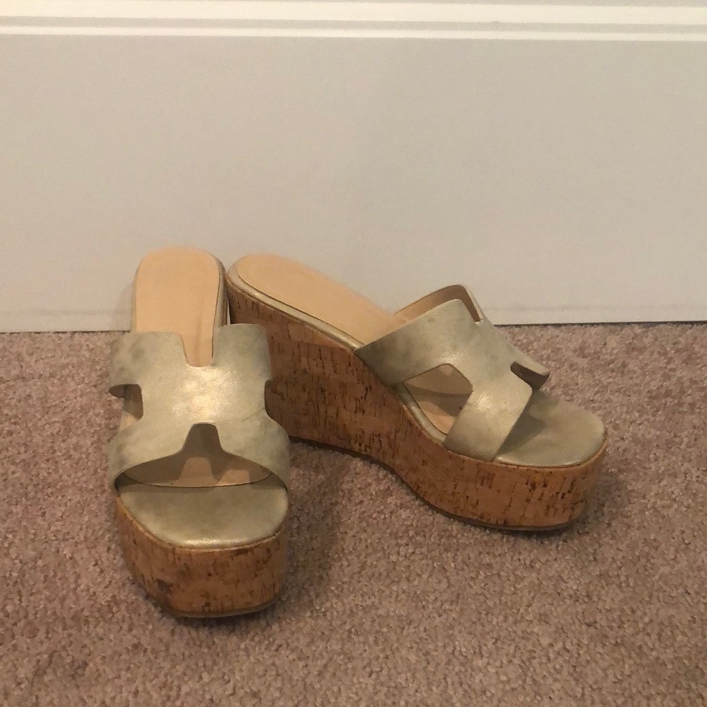 Gold Wedge Sandals